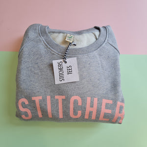 STITCHER Sweatshirt - 100% Organic Fairtrade Cotton - Pastel Fonts