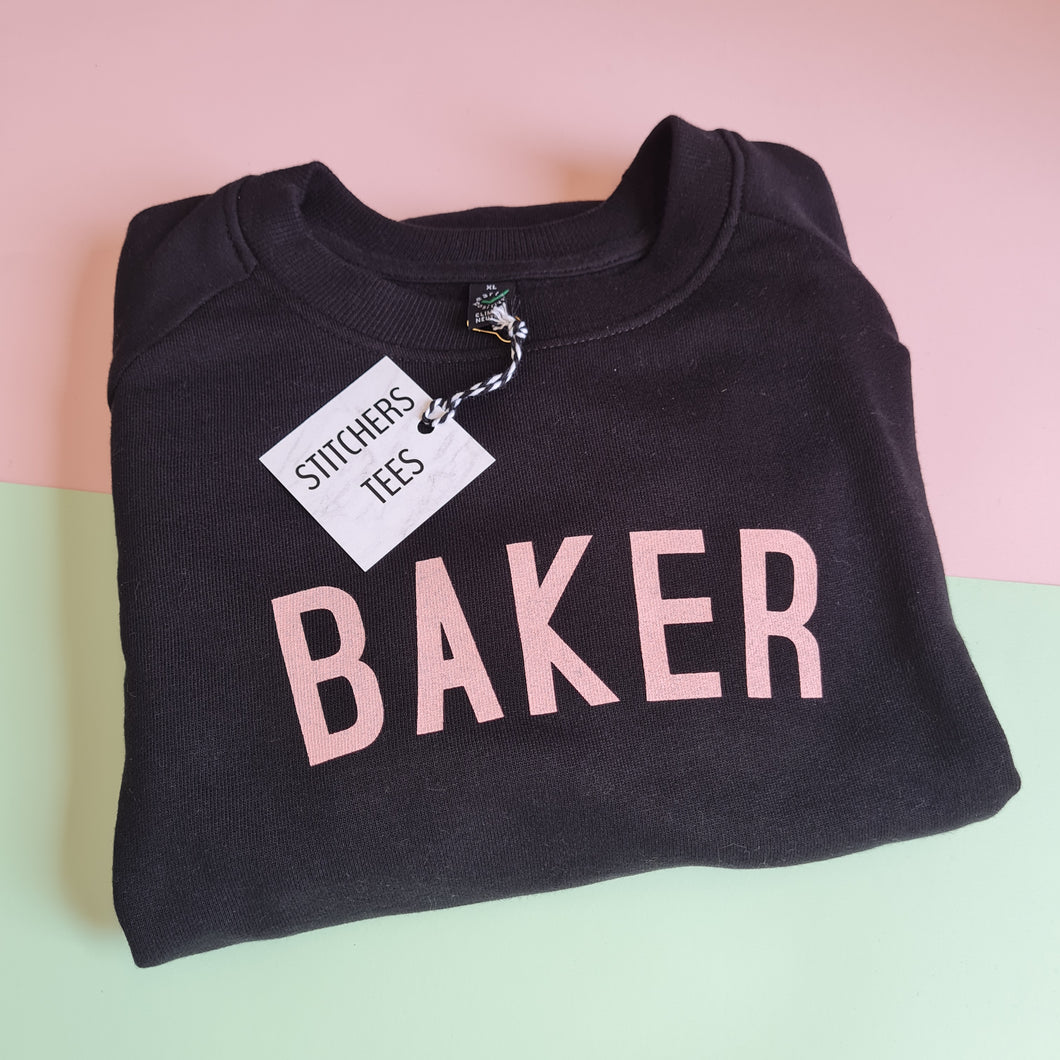 BAKER Sweatshirt - 100% Organic Fairtrade Cotton - Pastel Fonts