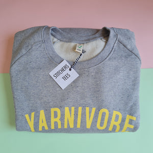 yarnivore sweatshirt grey yellow