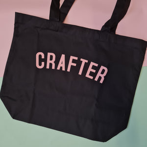 CRAFTER Bag - Organic Cotton Tote Bag - Pastel Font
