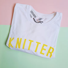 Load image into Gallery viewer, KNITTER T Shirt - womens - 100% Organic Fairtrade Cotton - Pastel Font