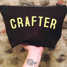Load image into Gallery viewer, CRAFTER Project Bag - Cotton Zip Up Bag - Pastel Fonts