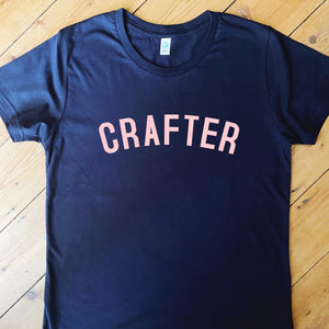 CRAFTER T Shirt - womens - 100% Organic Fairtrade Cotton - Pastel Font