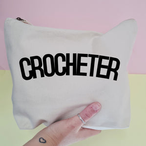 CROCHETER Project Bag - Cotton Zip Up Bag - Original