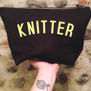 KNITTER Project Bag - Cotton Zip Up Bag