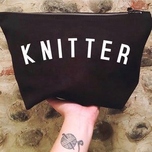 KNITTER Project Bag - Cotton Zip Up Bag - Original