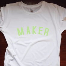 Load image into Gallery viewer, MAKER T Shirt - womens - 100% Organic Fairtrade Cotton - Pastel Font