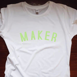 MAKER T Shirt - Unisex - 100% Organic Fairtrade Cotton - Pastel Font
