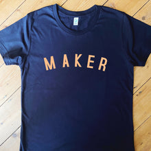 Load image into Gallery viewer, MAKER T Shirt - womens - 100% Organic Fairtrade Cotton - Pastel Font