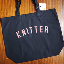 Load image into Gallery viewer, KNITTER Bag - Organic Cotton Tote Bag - Pastel Font