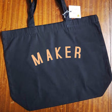 Load image into Gallery viewer, MAKER Bag - Organic Cotton Tote Bag - Pastel Font