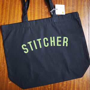 STITCHER Bag - Organic Cotton Tote Bag - Pastel Font
