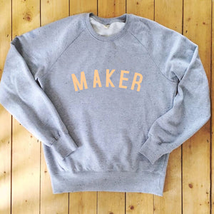 MAKER Sweatshirt - 100% Organic Fairtrade Cotton - Pastel Fonts