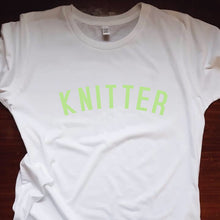 Load image into Gallery viewer, KNITTER T Shirt - womens - 100% Organic Fairtrade Cotton - Pastel Font