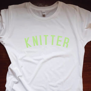 KNITTER T Shirt - womens - 100% Organic Fairtrade Cotton - Pastel Font