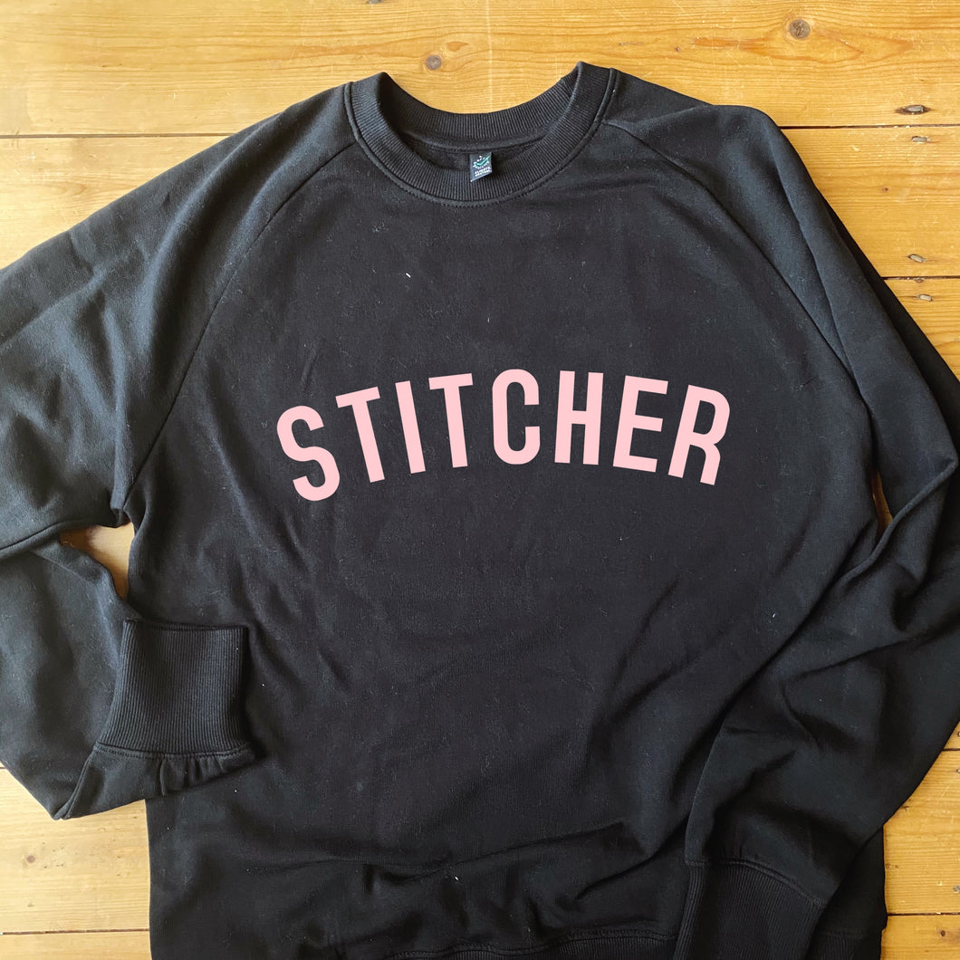 STITCHER Sweatshirt - 100% Organic Fairtrade Cotton - Pastel Fonts