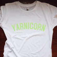 Load image into Gallery viewer, YARNICORN T Shirt - womens - 100% Organic Fairtrade Cotton - Pastel Font