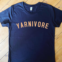 Load image into Gallery viewer, YARNIVORE T Shirt - womens - 100% Organic Fairtrade Cotton - Pastel Font