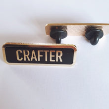 Load image into Gallery viewer, Hard Enamel Pin Badge - KNITTER YARNIVORE CROCHETER MAKER STITCHER CRAFTER