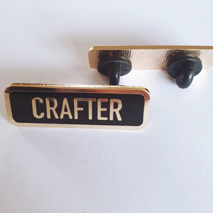 Hard Enamel Pin Badge - KNITTER YARNIVORE CROCHETER MAKER STITCHER CRAFTER