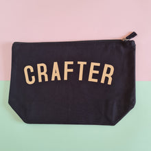 Load image into Gallery viewer, CRAFTER Project Bag - Cotton Zip Up Bag - Pastel Fonts