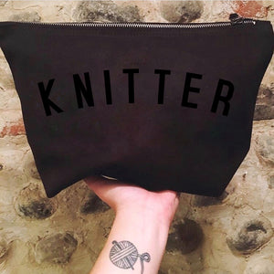 KNITTER Project Bag - Cotton Zip Up Bag - Original